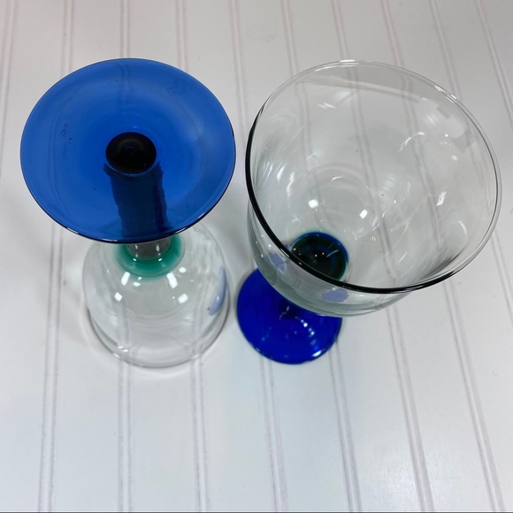 Vintage Blue & Green Wine Wine glasses - Picture 6 of 6